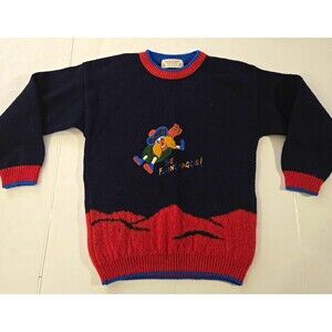 Vintage Flying Haggis Sweater Kids Wool Scotland Highland Home Novelty 23"